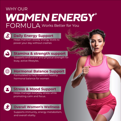 Women Energy+ | Herbal Multivitamins capsules with Ashwagandha, Shatavari,  Iron, Vitamin C, B6, B12, Folic Acid & Zinc | 60 Veg Capsules