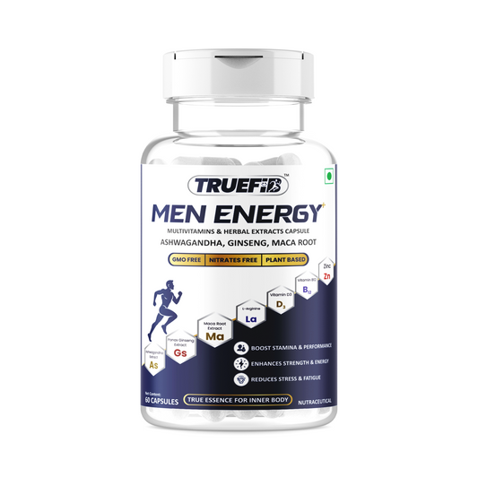 Men Energy+ | Herbal Multivitamins capsules with Ashwagandha, Panax Ginseng, Maca, L-Arginine, Zinc, Vitamin D3 & B12